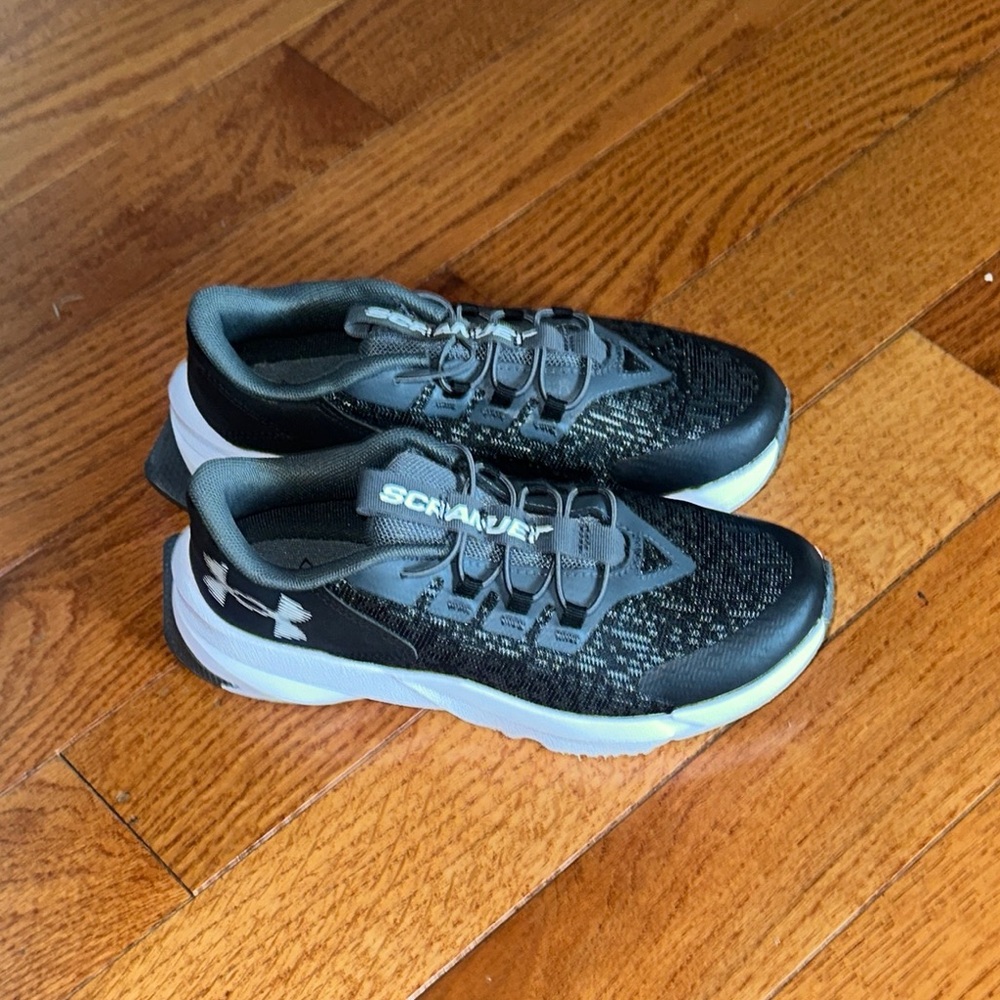 Boy’s Under Armour Black and White Athletic Shoes